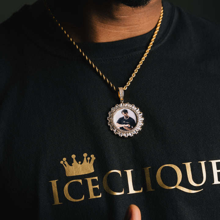 Iced Baguette Custom Photo Pendant - ICECLIQUE JEWELRY