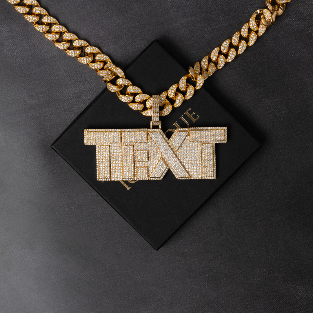 Custom Blocky Letter Pendant - ICECLIQUE JEWELRY