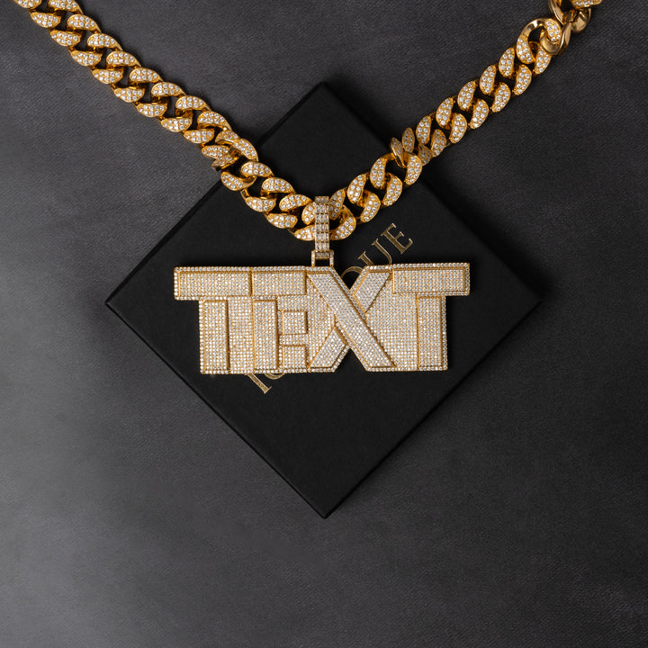 Custom Blocky Letter Pendant - ICECLIQUE JEWELRY
