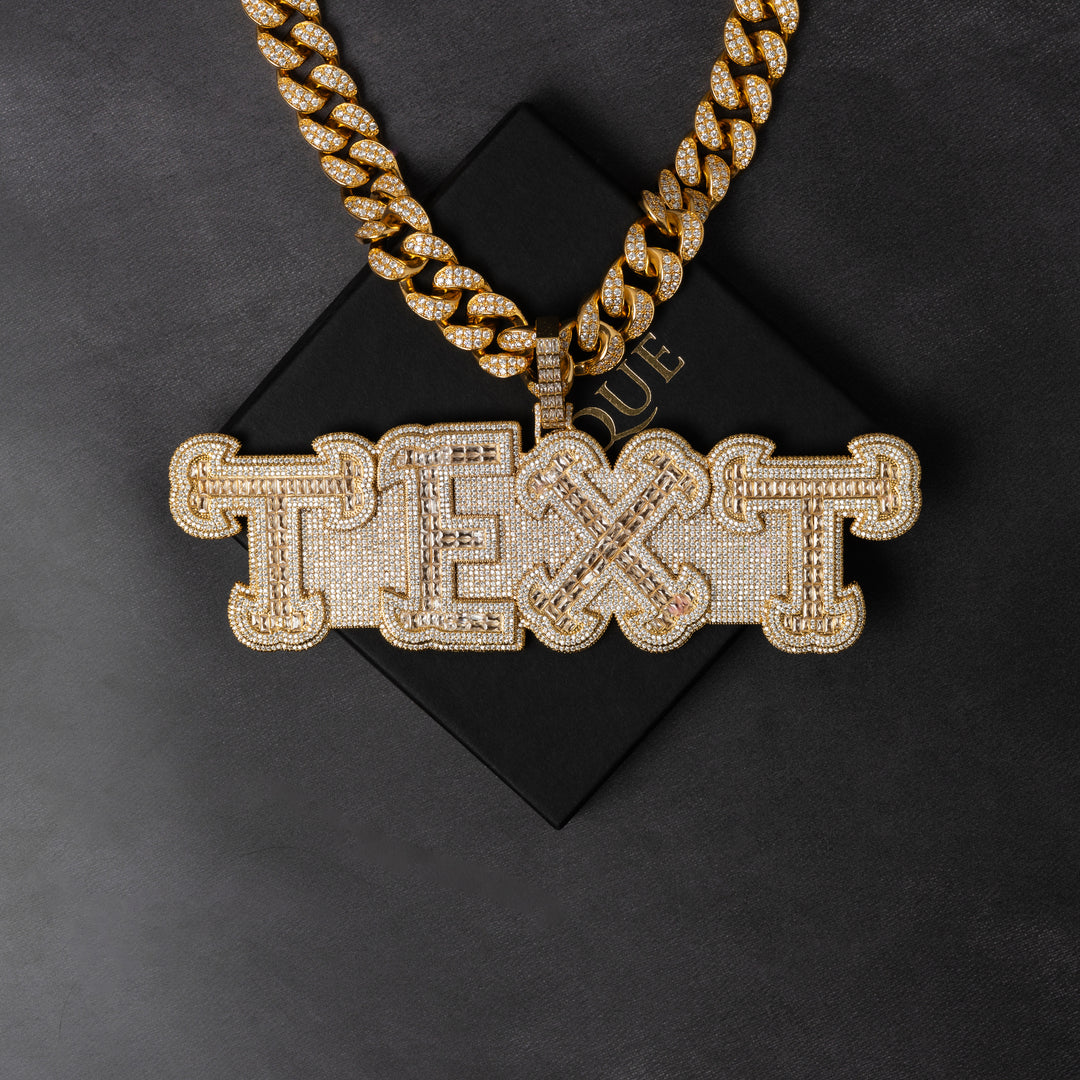 Custom Filled Baguette Letter Pendant - ICECLIQUE JEWELRY