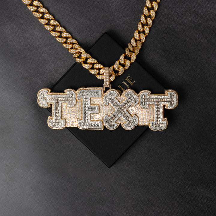 Custom Filled Baguette Letter Pendant - ICECLIQUE JEWELRY