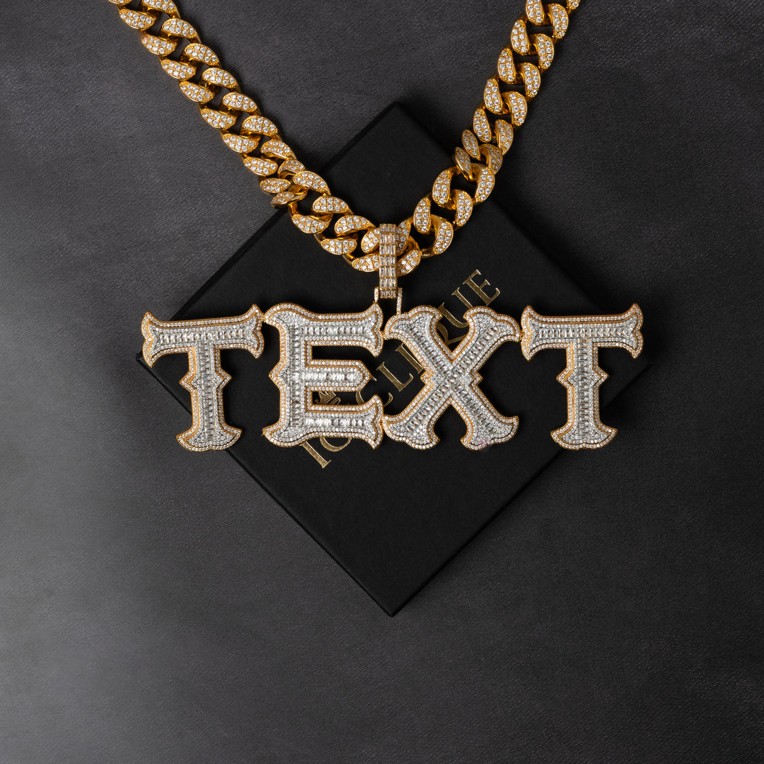 Custom Edgy Baguette Letter Pendant - ICECLIQUE JEWELRY