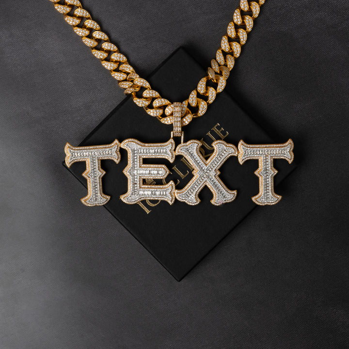 Custom Edgy Baguette Letter Pendant - ICECLIQUE JEWELRY