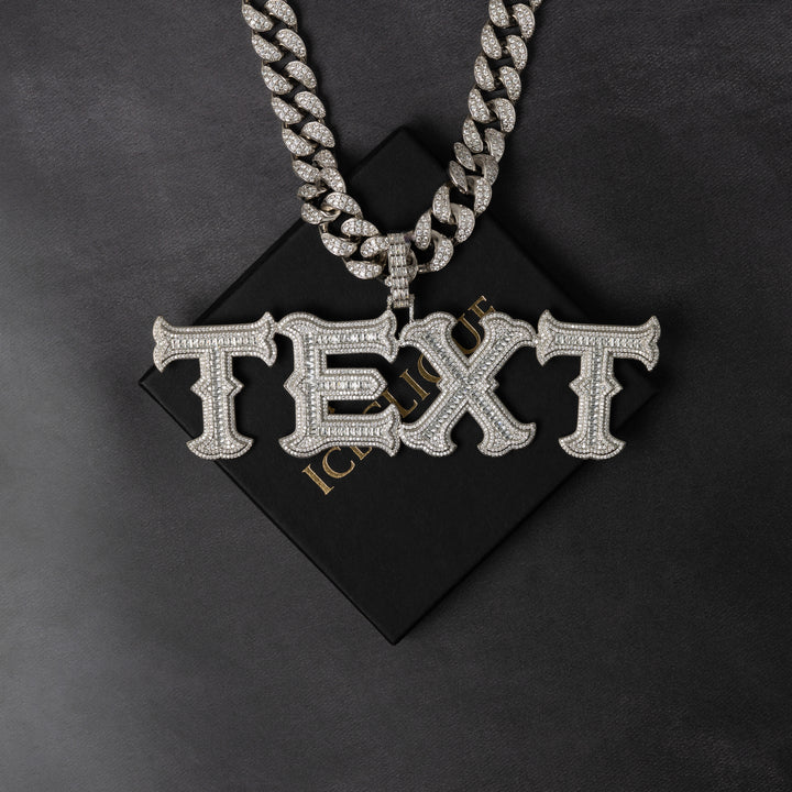 Custom Edgy Baguette Letter Pendant - ICECLIQUE JEWELRY