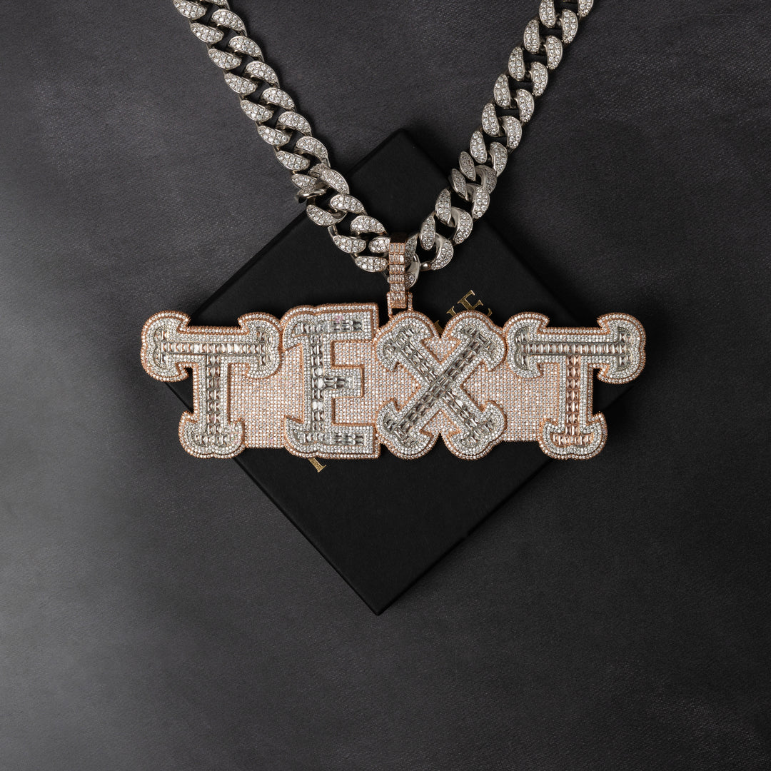 Custom Filled Baguette Letter Pendant - ICECLIQUE JEWELRY