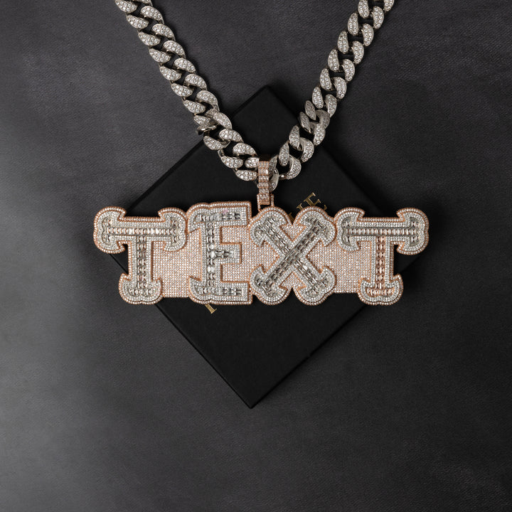 Custom Filled Baguette Letter Pendant - ICECLIQUE JEWELRY