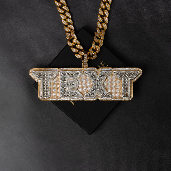 Custom VVS Baguette Neon Font Pendant - ICECLIQUE JEWELRY
