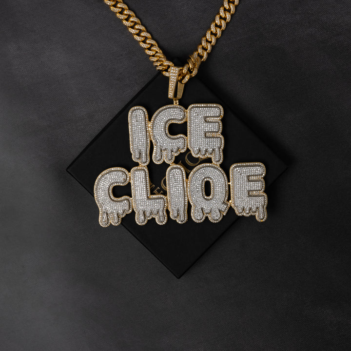 Custom Melting Letter Pendant - ICECLIQUE JEWELRY