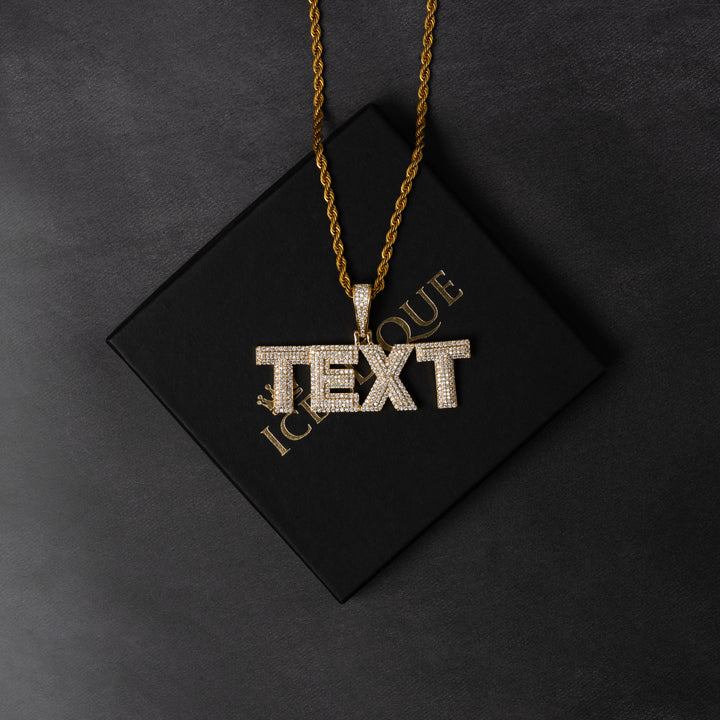 Custom Straight Letter Pendant - ICECLIQUE JEWELRY