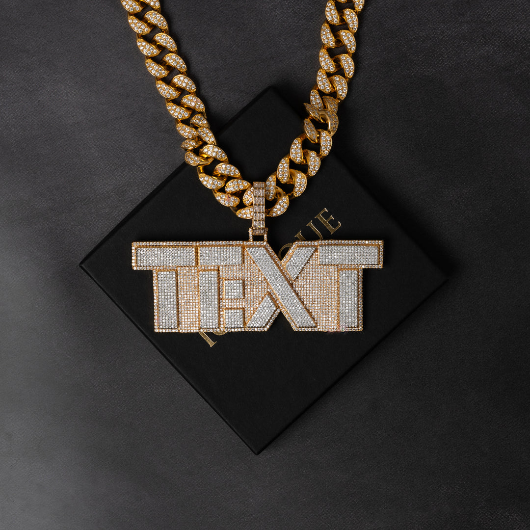 Custom Blocky Letter Pendant - ICECLIQUE JEWELRY