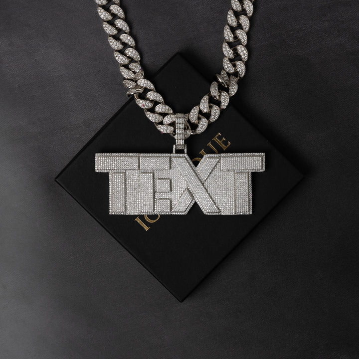 Custom Blocky Letter Pendant - ICECLIQUE JEWELRY