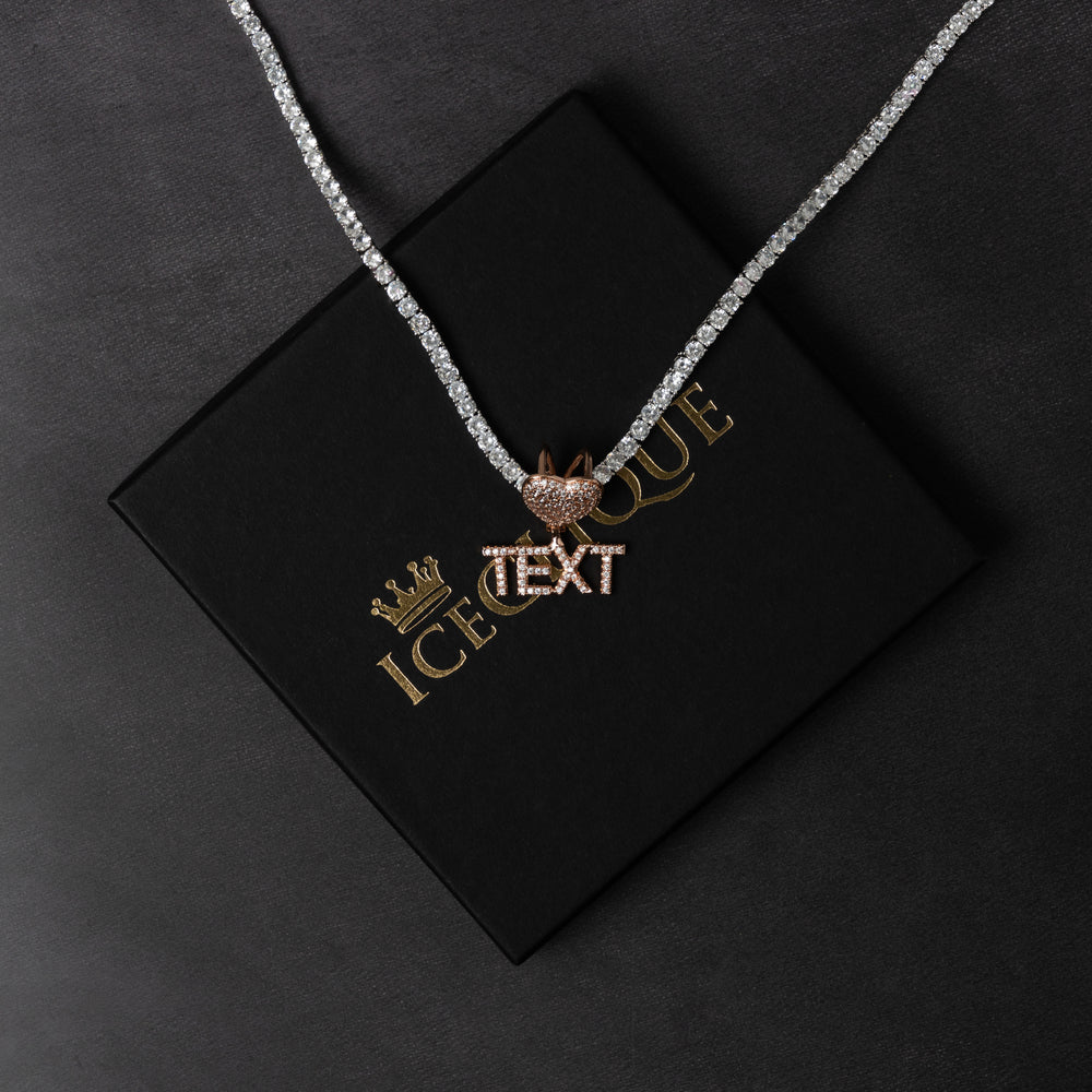 Custom Heart Letter Pendant - ICECLIQUE JEWELRY