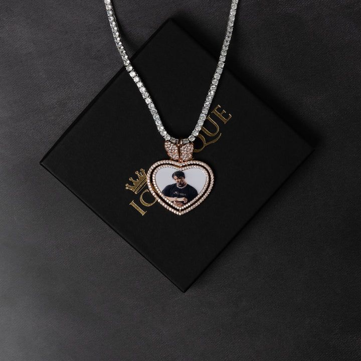 Butterfly Heart Custom Photo Pendant - ICECLIQUE JEWELRY