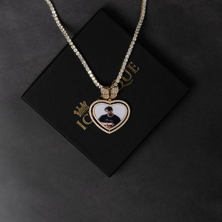 Butterfly Heart Custom Photo Pendant - ICECLIQUE JEWELRY