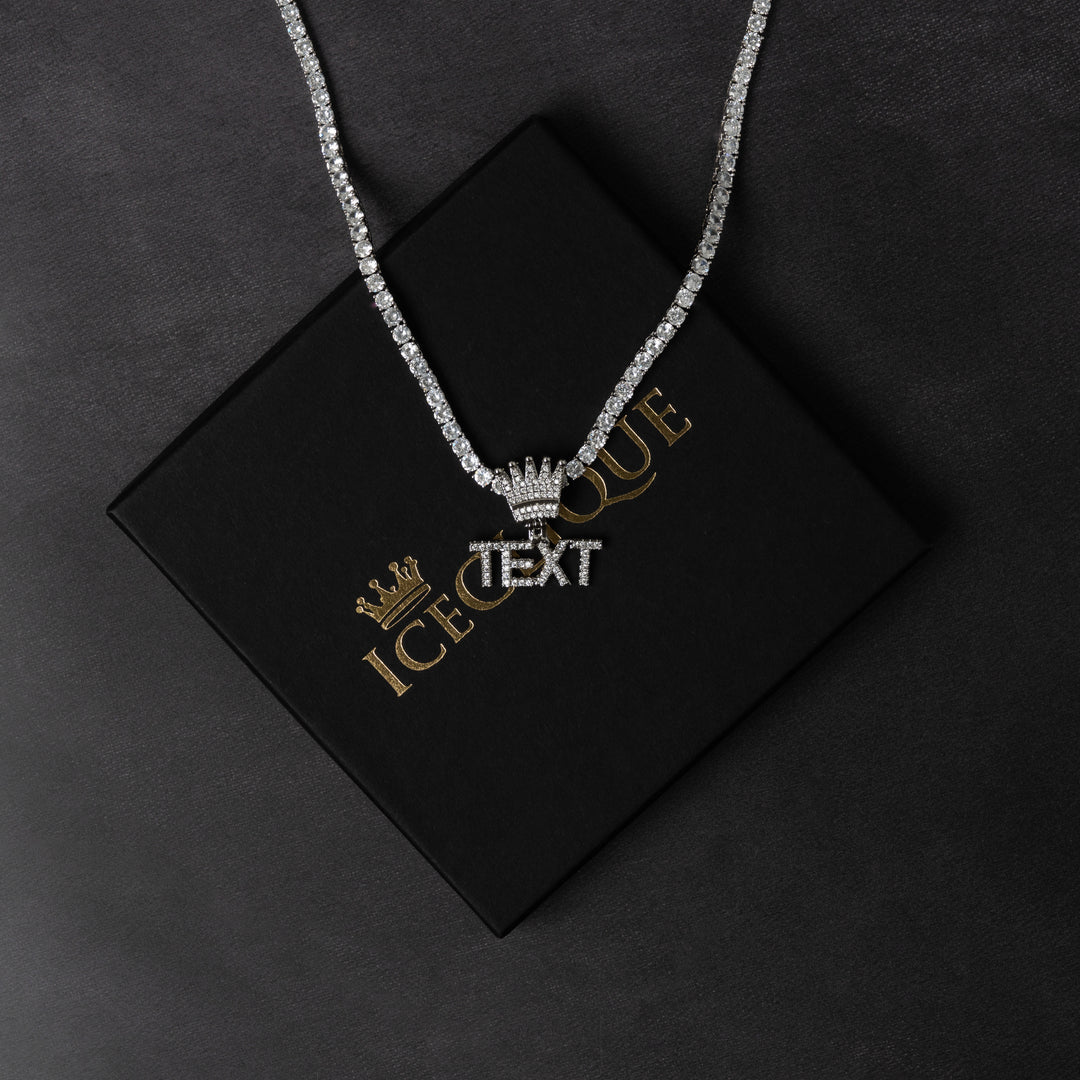 Custom Crowned Letter Pendant - ICECLIQUE JEWELRY