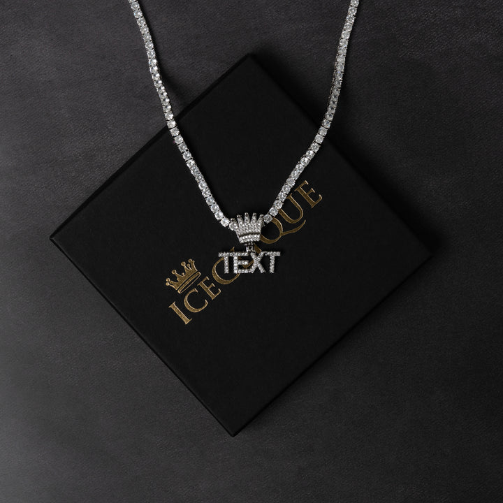 Custom Crowned Letter Pendant - ICECLIQUE JEWELRY