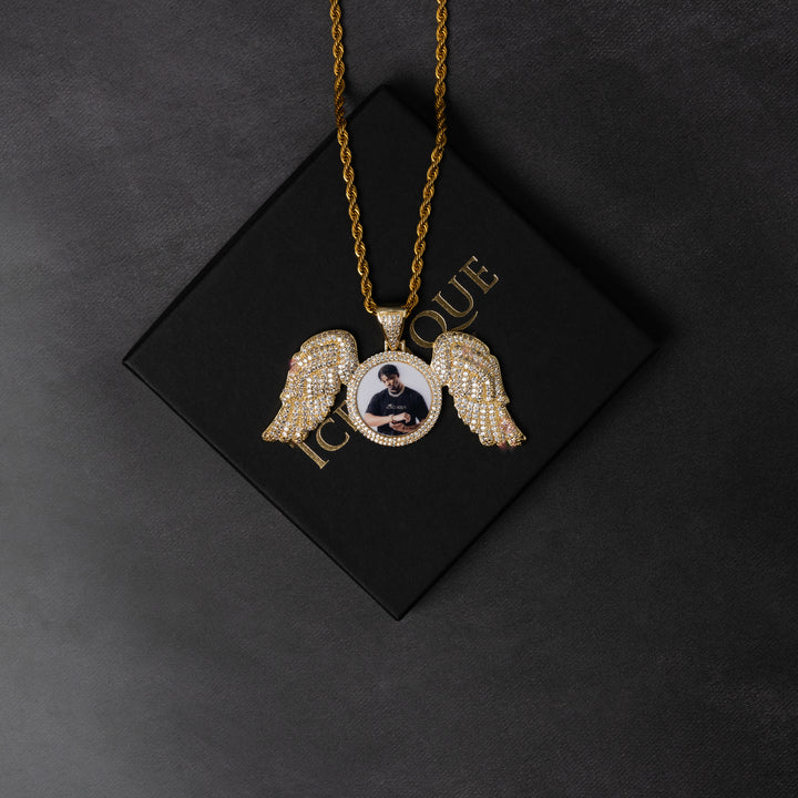 Angel Wings Custom Photo Pendant - ICECLIQUE JEWELRY