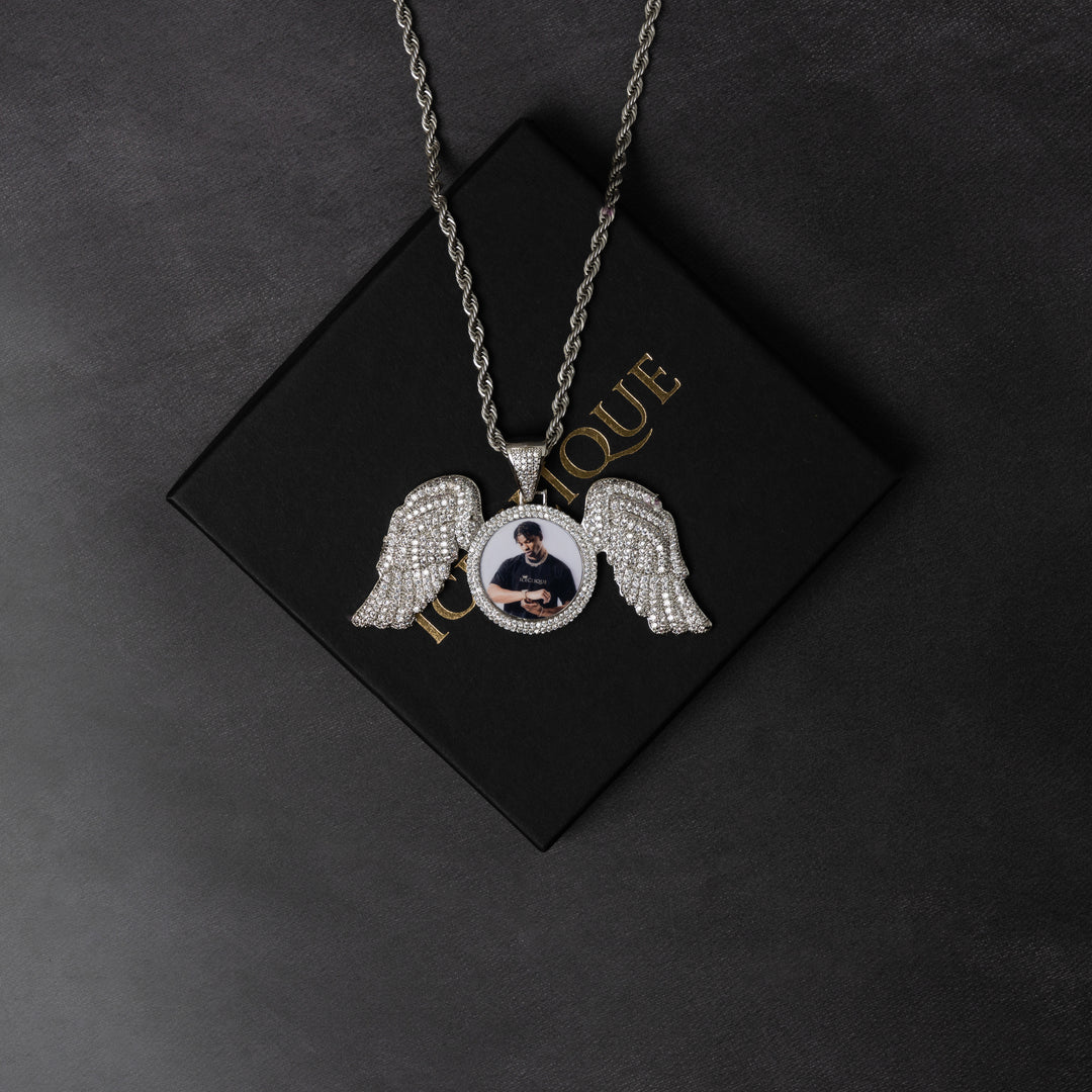 Angel Wings Custom Photo Pendant - ICECLIQUE JEWELRY