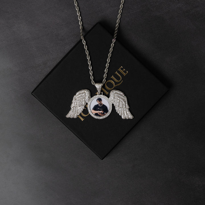 Angel Wings Custom Photo Pendant - ICECLIQUE JEWELRY