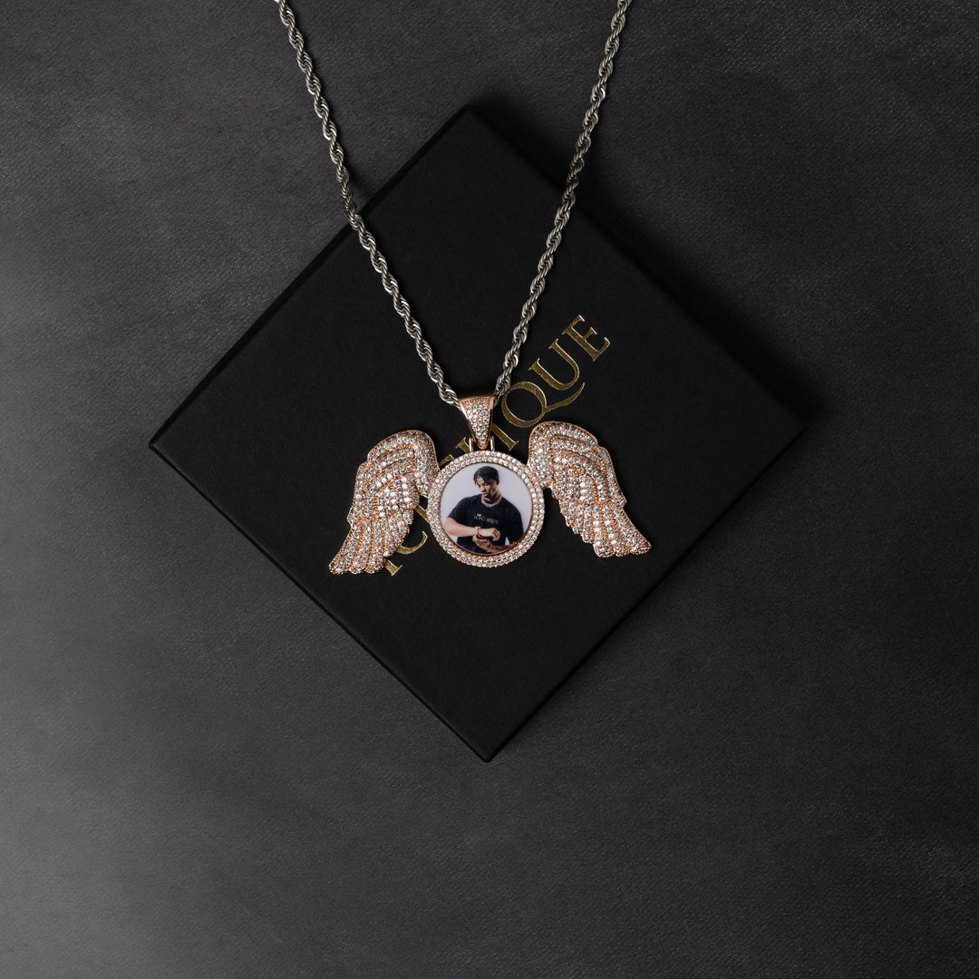 Angel Wings Custom Photo Pendant - ICECLIQUE JEWELRY