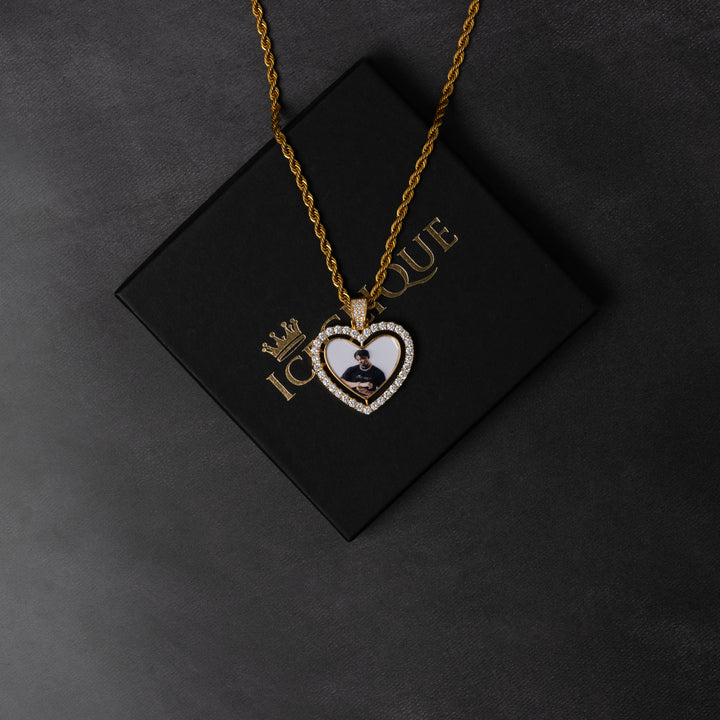 Rotating Heart Custom Photo Pendant - ICECLIQUE JEWELRY