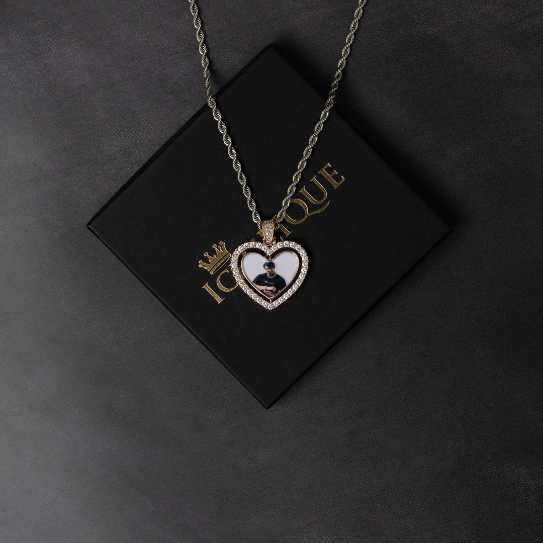 Rotating Heart Custom Photo Pendant - ICECLIQUE JEWELRY