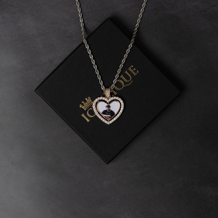 Rotating Heart Custom Photo Pendant - ICECLIQUE JEWELRY