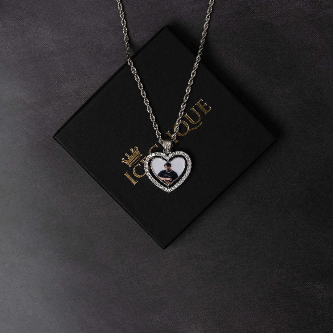 Rotating Heart Custom Photo Pendant - ICECLIQUE JEWELRY