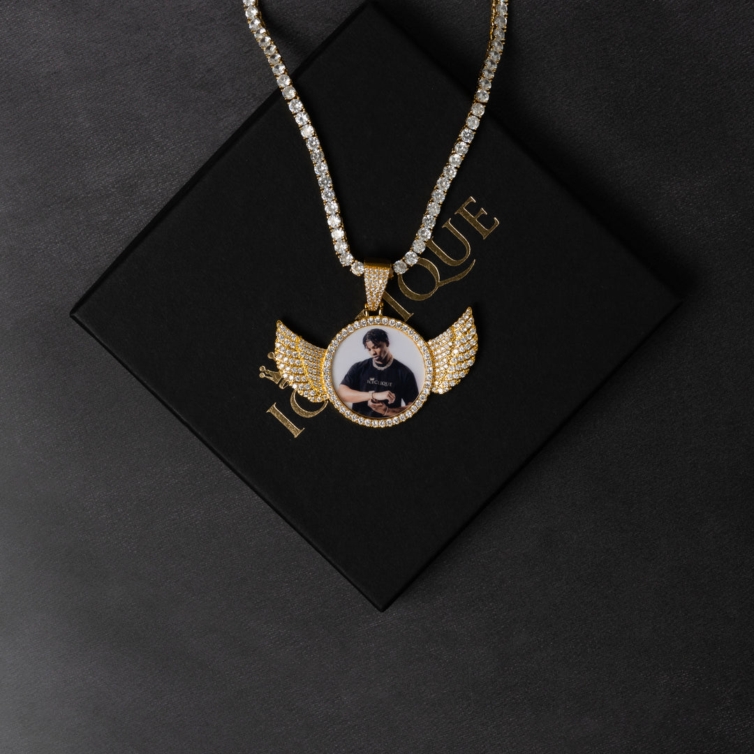 Winged Custom Photo Pendant - ICECLIQUE JEWELRY