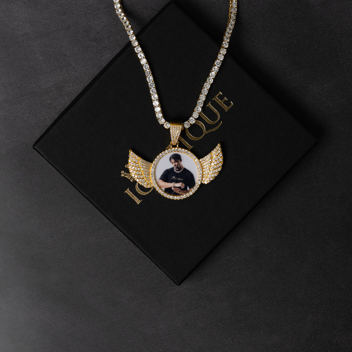 Winged Custom Photo Pendant - ICECLIQUE JEWELRY