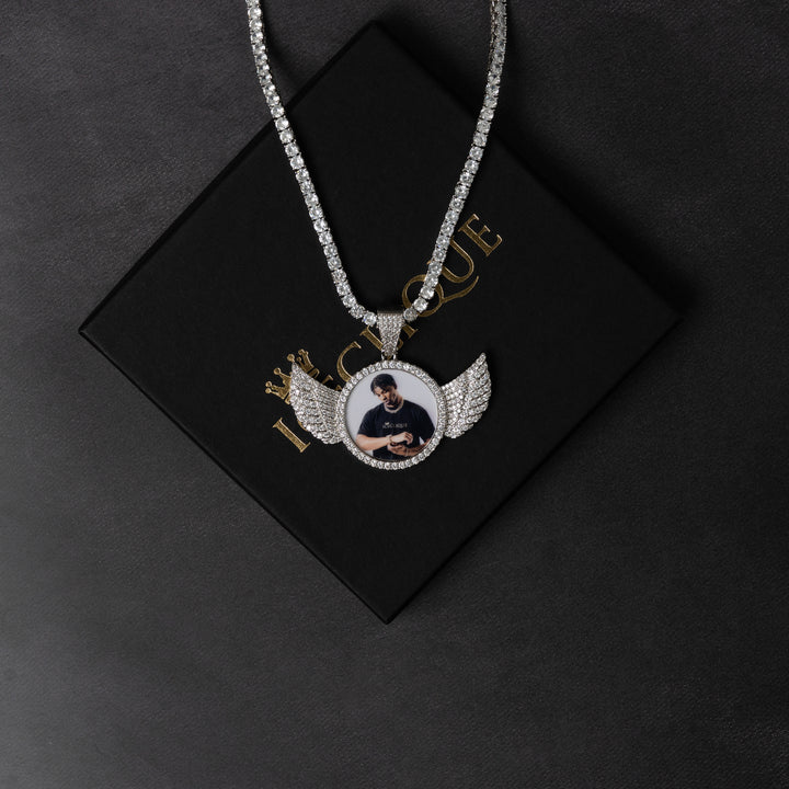 Winged Custom Photo Pendant - ICECLIQUE JEWELRY