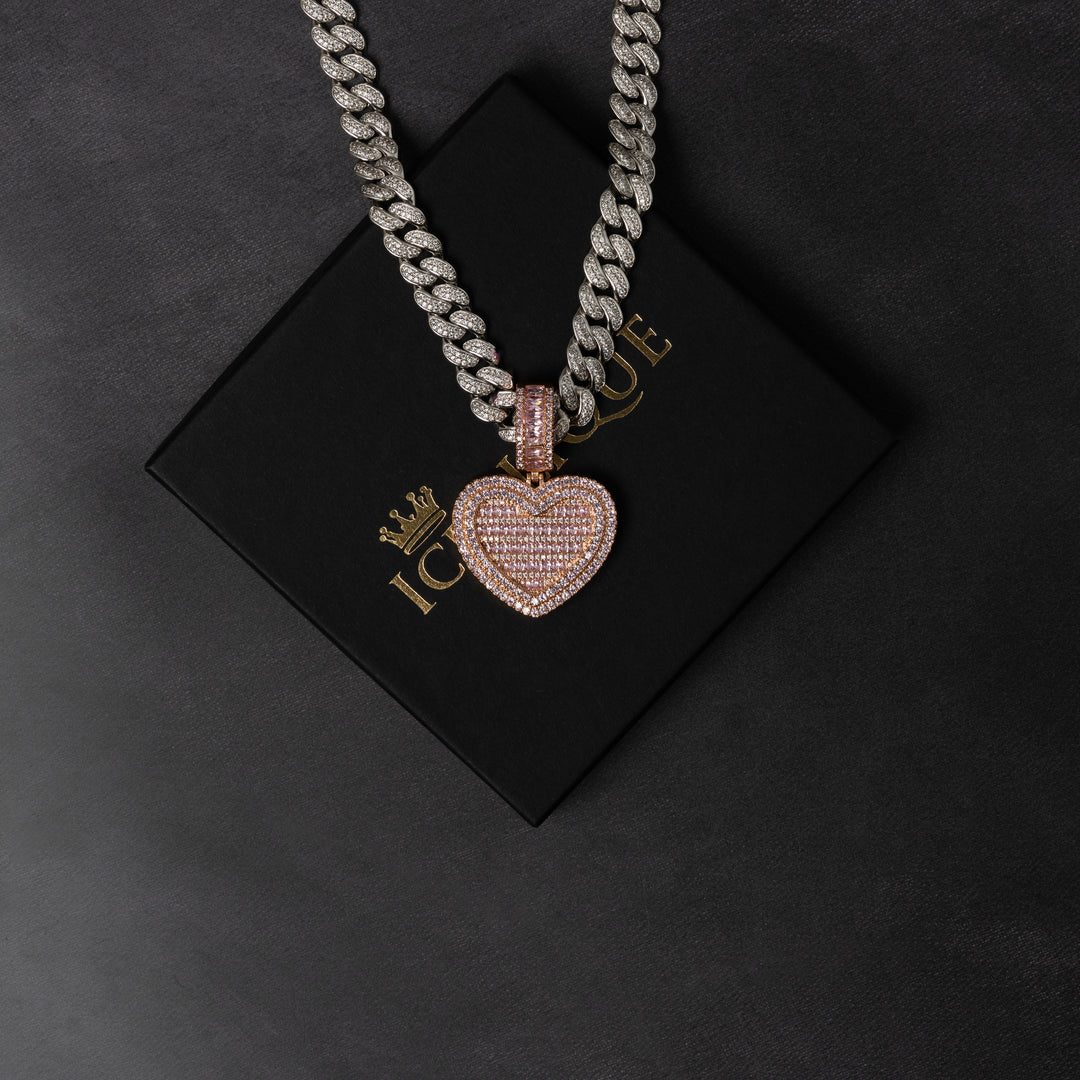 Closed Heart Custom Photo Pendant - ICECLIQUE JEWELRY