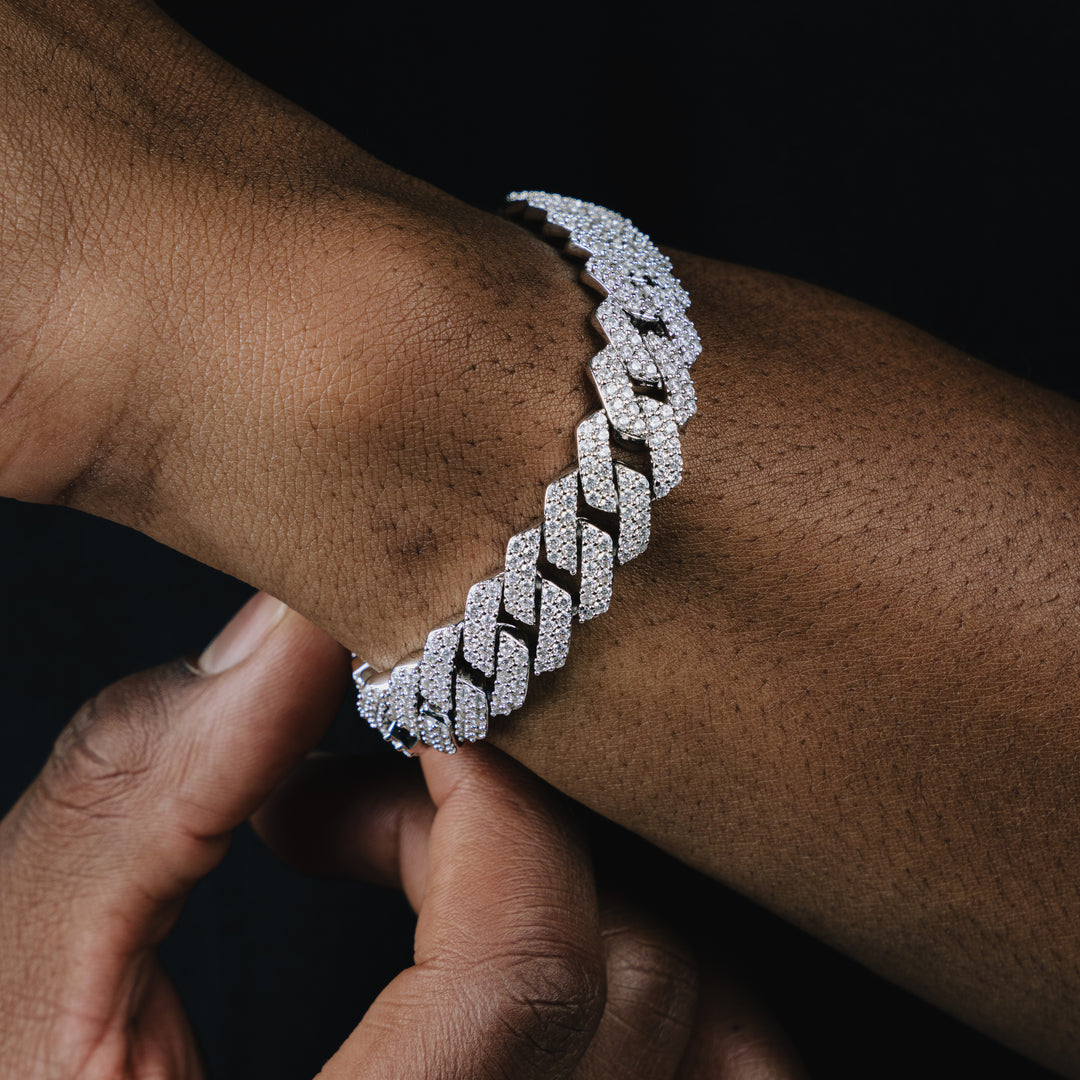 14MM Prong Cuban Bracelet - ICECLIQUE JEWELRY