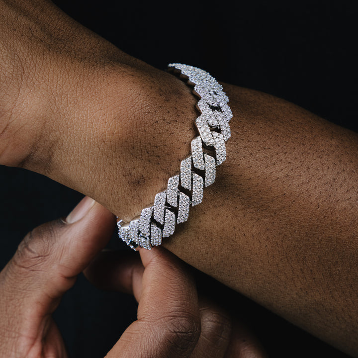 14MM Prong Cuban Bracelet - ICECLIQUE JEWELRY