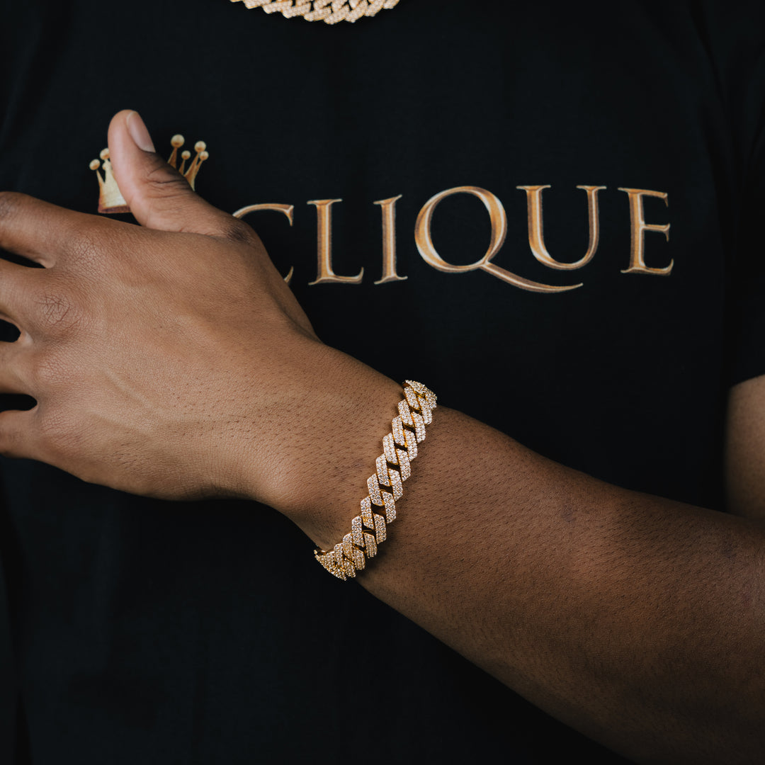 14MM Prong Cuban Bracelet - ICECLIQUE JEWELRY