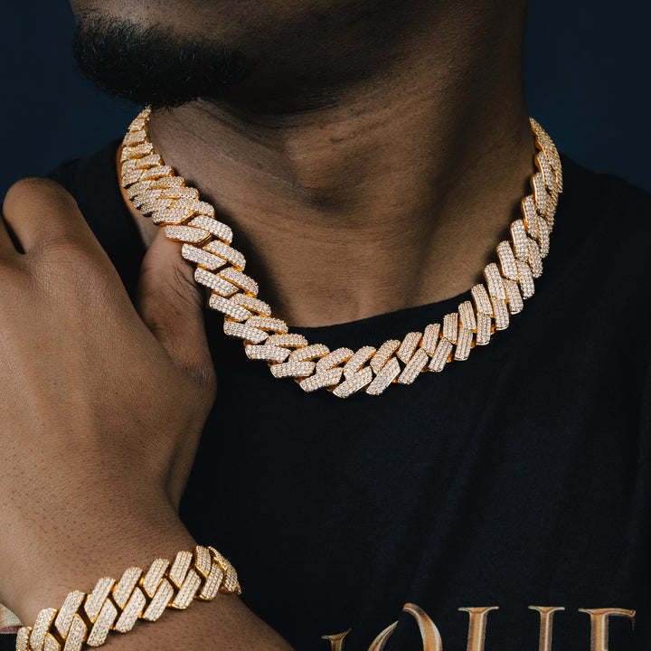 19MM VVS Micro Pave Cuban Chain & Bracelet Bundle - ICECLIQUE JEWELRY