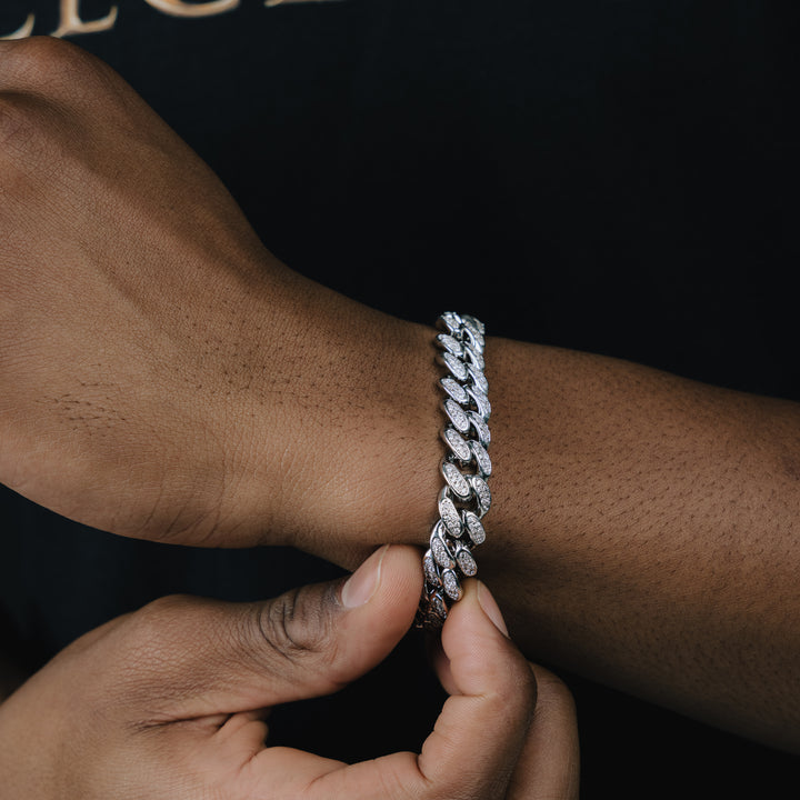12MM Box Clasp Cuban Bracelet - ICECLIQUE JEWELRY