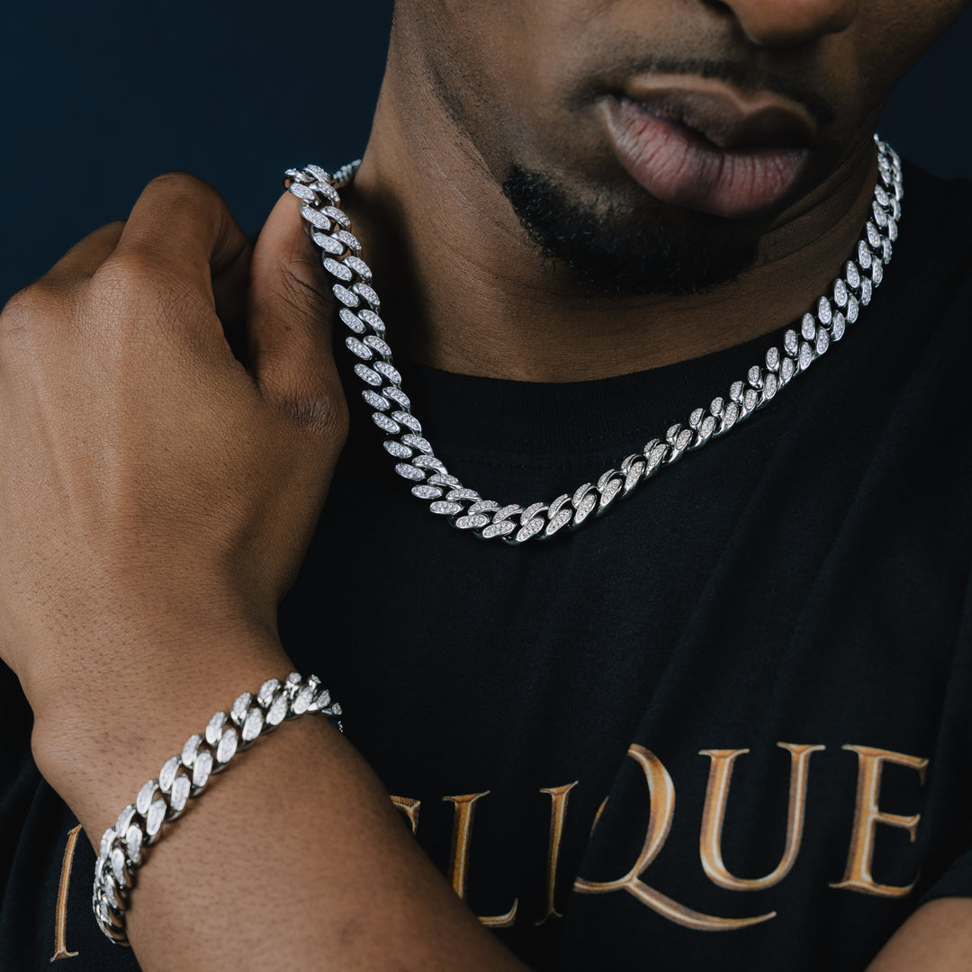 12MM Cuban Chain & Bracelet Bundle - ICECLIQUE JEWELRY