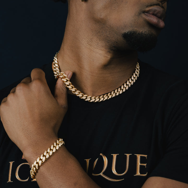 12MM Cuban Chain & Bracelet Bundle - ICECLIQUE JEWELRY