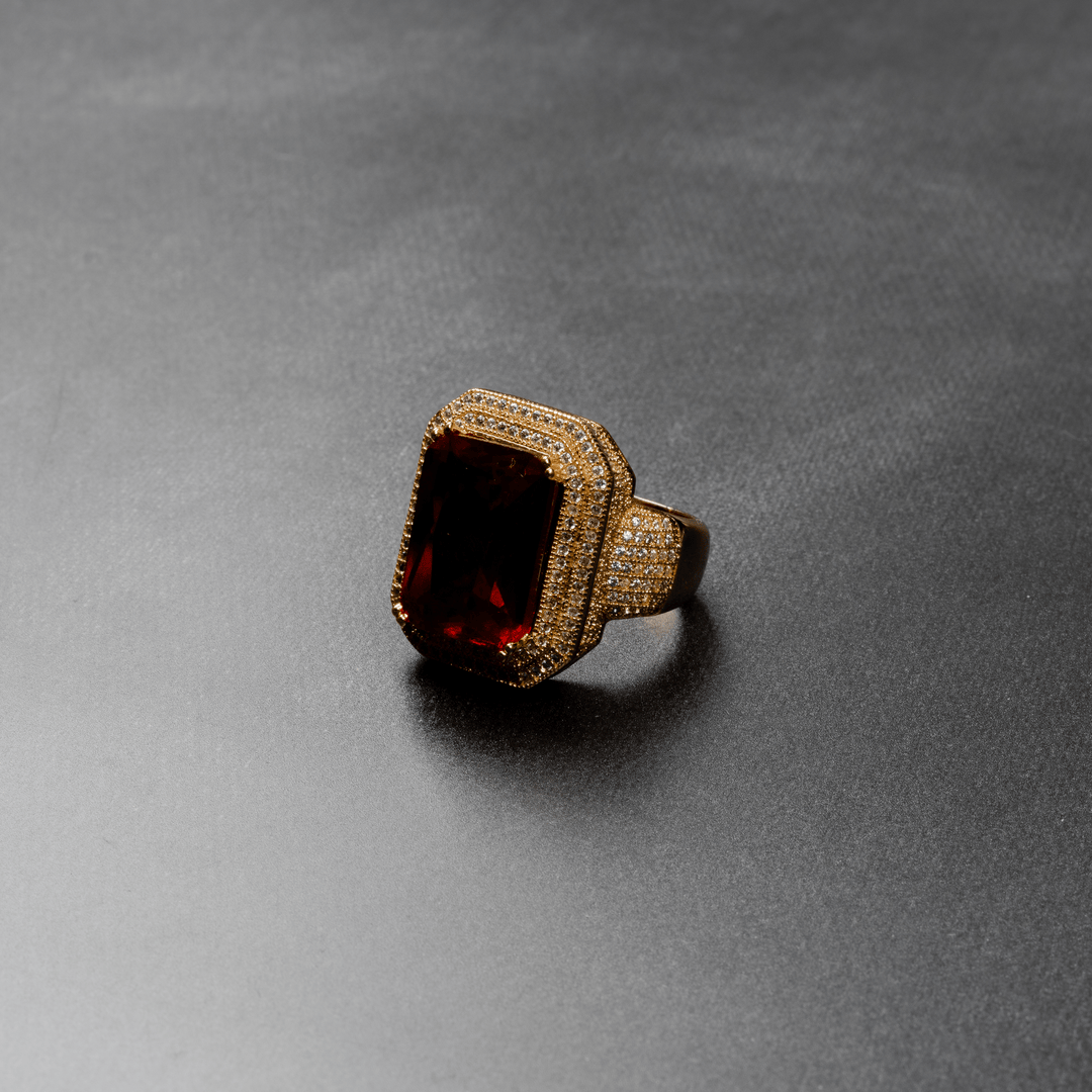 Iced Out Ruby Ring - ICECLIQUE JEWELRY