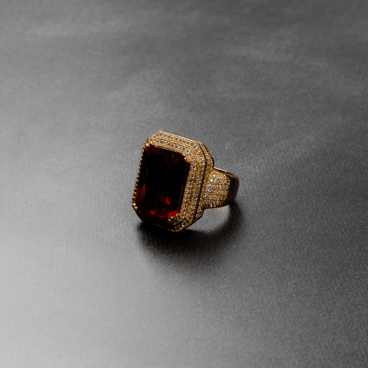 Iced Out Ruby Ring - ICECLIQUE JEWELRY