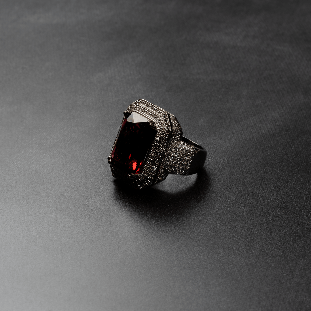 Iced Out Ruby Ring - ICECLIQUE JEWELRY
