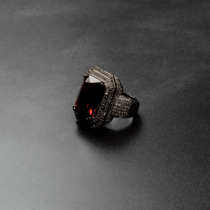 Iced Out Ruby Ring - ICECLIQUE JEWELRY