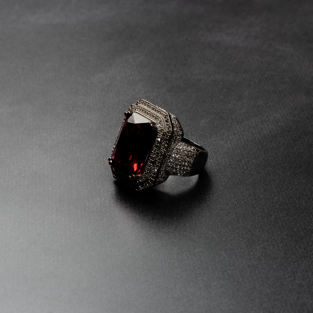 Iced Out Ruby Ring - ICECLIQUE JEWELRY