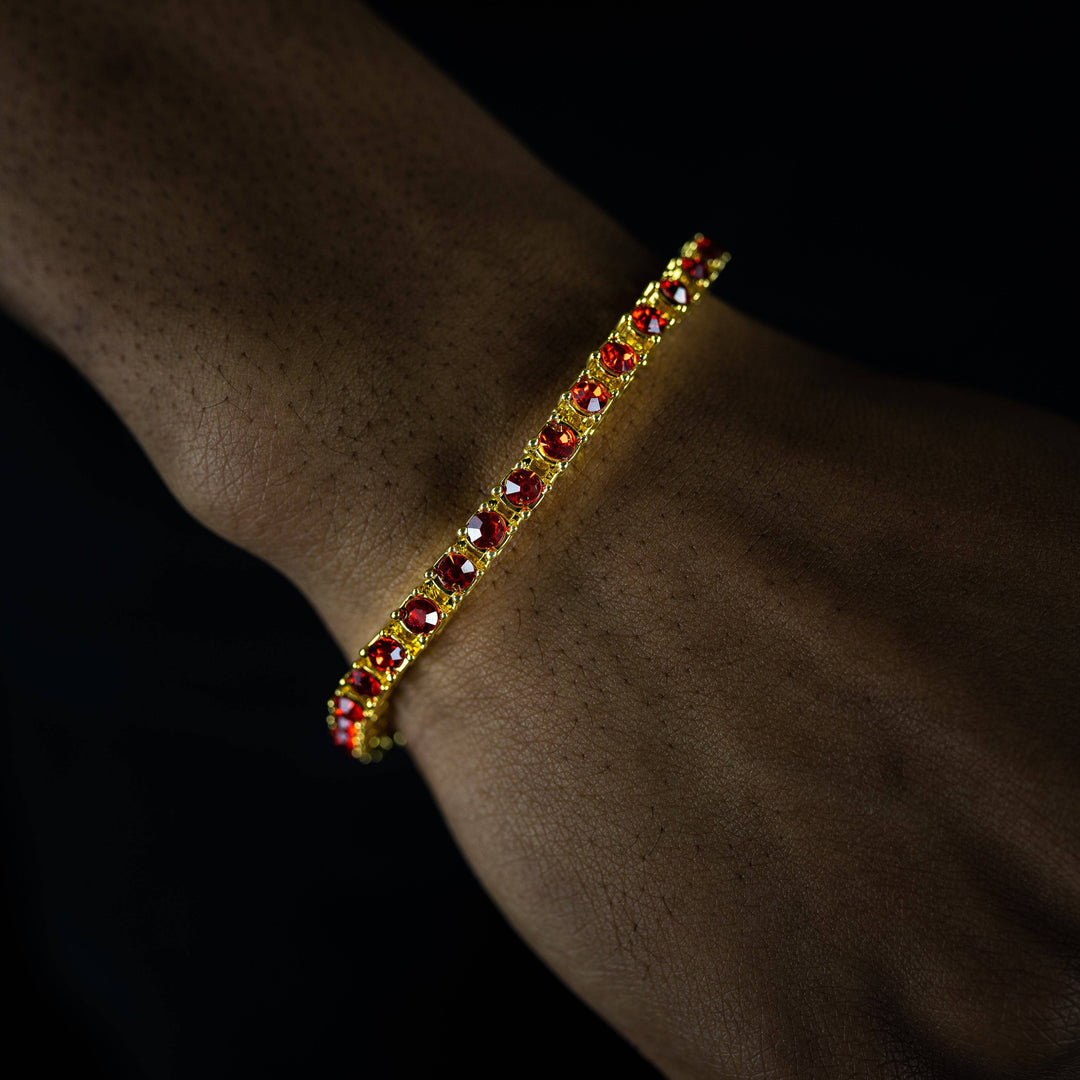 5mm Coloured 1 Row Tennis Bracelet - ICECLIQUE JEWELRY