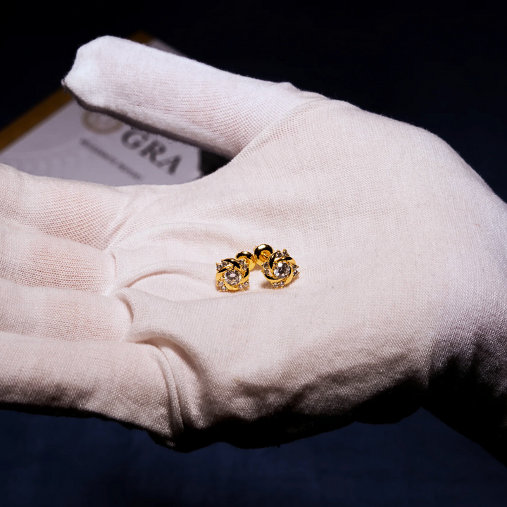 8mm 0.8ct Rose Earrings - Moissanite & S925 - ICECLIQUE JEWELRY