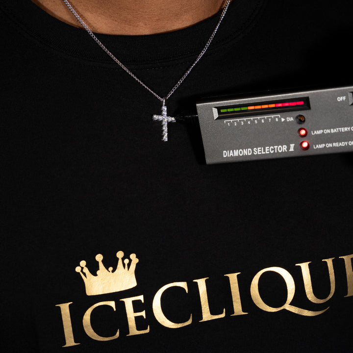 4.5ct Cross Pendant - Moissanite & S925 (Free S925 2mm Cuban Chain) - ICECLIQUE JEWELRY