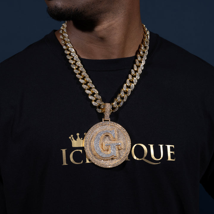 Custom Letter Layered Round Pendant - ICECLIQUE JEWELRY