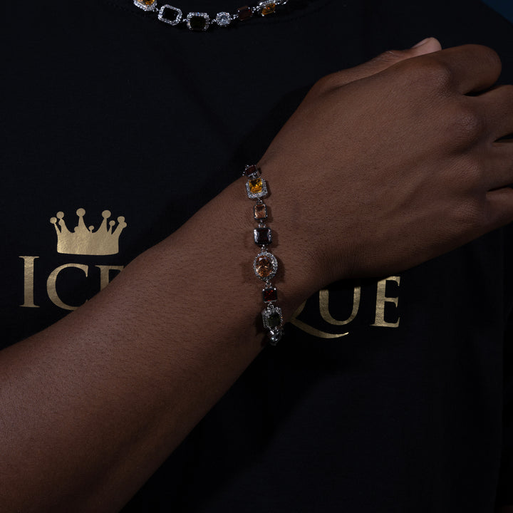 10MM Coloured Stone Bracelet - ICECLIQUE JEWELRY