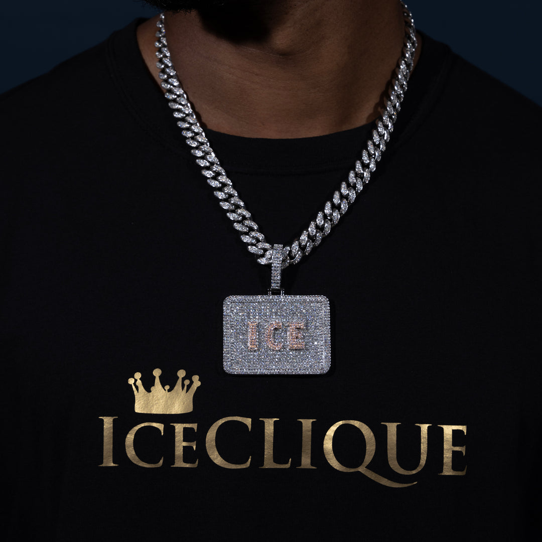 Custom Plate Letter Pendant - ICECLIQUE JEWELRY